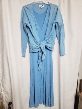 Liz Lange Light Blue Maxi Dress with Tie-Front Cardigan